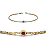 Load image into Gallery viewer, single-diamond-chain-bracelet-with-ruby-in-14k-yellow-gold-fdbr651576grudrangle2-nl-yg