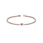 Load image into Gallery viewer, single-diamond-chain-bracelet-with-violac-topaz-in-14k-rose-gold-fdbr651576gvito-nl-rg