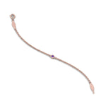 Load image into Gallery viewer, single-diamond-chain-bracelet-with-violac-topaz-in-14k-rose-gold-fdbr651576gvitoangle3-nl-rg