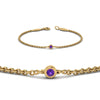 Load image into Gallery viewer, single-diamond-chain-bracelet-with-violac-topaz-in-14k-yellow-gold-fdbr651576gvitoangle2-nl-yg
