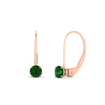 Load image into Gallery viewer, small-round-emerald-studs-lever-back-earring-in-rose-gold-FD-EAR9225ROGEMGR-0.50CT-NL-RG