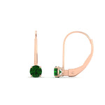 Load image into Gallery viewer, small-round-emerald-studs-lever-back-earring-in-rose-gold-FD-EAR9225ROGEMGR-0.50CT-NL-RG