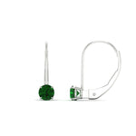 Load image into Gallery viewer, small-round-emerald-studs-lever-back-earring-in-white-gold-FD-EAR9225ROGEMGR-0.50CT-NL-WG