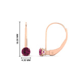 Load image into Gallery viewer, small-round-pink-sapphire-studs-lever-back-earring-in-rose-gold-FD-EAR9225ROGSADRPI-0.50CT-NL-RG