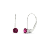 Load image into Gallery viewer, small-round-pink-sapphire-studs-lever-back-earring-in-white-gold-FD-EAR9225ROGSADRPI-0.50CT-NL-WG