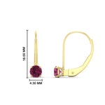 Load image into Gallery viewer, small-round-pink-sapphire-studs-lever-back-earring-in-yellow-gold-FD-EAR9225ROGSADRPI-0.50CT-NL-YG