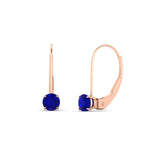 Load image into Gallery viewer, small-round-sapphire-studs-lever-back-earring-in-rose-gold-FD-EAR9225ROGSABL-0.50CT-NL-RG