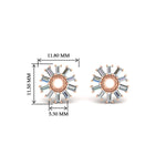 Load image into Gallery viewer, snowflake-shape-baguette-ear-jackets-for-1-carat-stud-in-rose-gold-fdear11508angle2-1.00ct-nl-rg-hw
