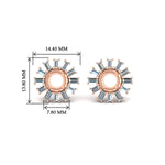 Load image into Gallery viewer, snowflake-shape-baguette-ear-jackets-for-4-carat-stud-in-rose-gold-fdear11508angle2-4.00ct-nl-rg-hw