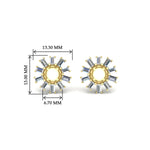 Load image into Gallery viewer, snowflake-shape-baguette-ear-jackets-in-yellow-gold-fdear11508angle2-nl-yg-hw_362a504b-77f6-468d-a6ae-41043f8d45e6