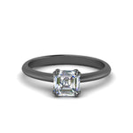 Load image into Gallery viewer, Asscher Cut Solitaire Knife Edge Engagement Ring