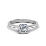 Load image into Gallery viewer, Asscher Cut Solitaire Knife Edge Engagement Ring
