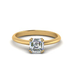Load image into Gallery viewer, Asscher Cut Solitaire Knife Edge Engagement Ring