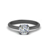 Load image into Gallery viewer, Cushion Cut Solitaire Knife Edge Engagement Ring