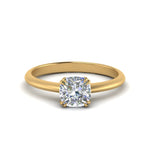 Load image into Gallery viewer, Cushion Cut Solitaire Knife Edge Engagement Ring
