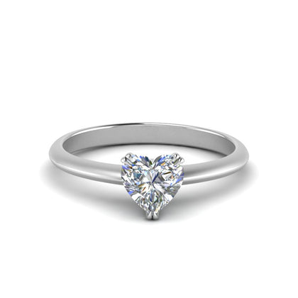 Heart Shaped Solitaire Knife Edge Engagement Ring