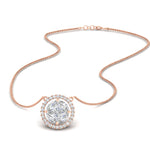 Load image into Gallery viewer, solitaire-looking-halo-diamond-necklace-in-FDPD11318-NL-RG