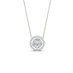 Load image into Gallery viewer, solitaire-looking-halo-diamond-necklace-in-FDPD11318-NL-WG