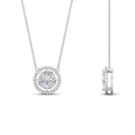 Load image into Gallery viewer, solitaire-looking-halo-diamond-necklace-in-FDPD11318-NL-WG