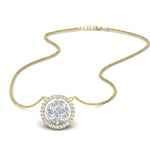 Load image into Gallery viewer, solitaire-looking-halo-diamond-necklace-in-FDPD11318-NL-YG