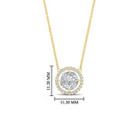 Load image into Gallery viewer, solitaire-looking-halo-diamond-necklace-in-FDPD11318-NL-YG