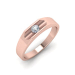 Load image into Gallery viewer, Half Bezel Solitaire Mens Diamond Ring