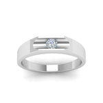 Load image into Gallery viewer, Half Bezel Solitaire Mens Diamond Ring