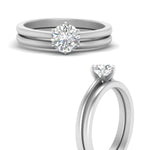 Load image into Gallery viewer, solitaire-plain-gold-wedding-set-in-FD9334ROANGLE3-NL-WG-B2