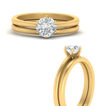 Load image into Gallery viewer, solitaire-plain-gold-wedding-set-in-FD9334ROANGLE3-NL-YG-B2