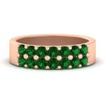 Load image into Gallery viewer, sparkle-two-line-1-ct-emerald-wedding-band-in-rose-gold-FD11382BGEMGR-1.00CT-NL-RG