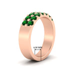 Load image into Gallery viewer, sparkle-two-line-1-ct-emerald-wedding-band-in-rose-gold-FD11382BGEMGRANGLE2-1.00CT-NL-RG-HW