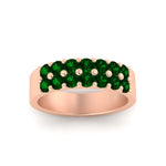 Load image into Gallery viewer, sparkle-two-line-1-ct-emerald-wedding-band-in-rose-gold-FD11382BGEMGRANGLE5-1.00CT-NL-RG