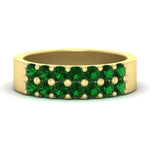 Load image into Gallery viewer, sparkle-two-line-1-ct-emerald-wedding-band-in-yellow-gold-FD11382BGEMGR-1.00CT-NL-YG