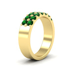Load image into Gallery viewer, sparkle-two-line-1-ct-emerald-wedding-band-in-yellow-gold-FD11382BGEMGRANGLE2-1.00CT-NL-YG