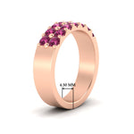 Load image into Gallery viewer, sparkle-two-line-1-ct-pink-sapphire-wedding-band-in-rose-gold-FD11382BGSADRPIANGLE2-1.00CT-NL-RG-HW