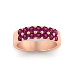 Load image into Gallery viewer, sparkle-two-line-1-ct-pink-sapphire-wedding-band-in-rose-gold-FD11382BGSADRPIANGLE5-1.00CT-NL-RG