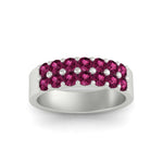 Load image into Gallery viewer, sparkle-two-line-1-ct-pink-sapphire-wedding-band-in-white-gold-FD11382BGSADRPIANGLE5-1.00CT-NL-WG