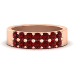 Load image into Gallery viewer, sparkle-two-line-1-ct-ruby-wedding-band-in-rose-gold-FD11382BGRUDR-1.00CT-NL-RG