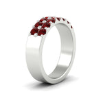 Load image into Gallery viewer, sparkle-two-line-1-ct-ruby-wedding-band-in-white-gold-FD11382BGRUDRANGLE2-1.00CT-NL-WG