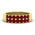Load image into Gallery viewer, sparkle-two-line-1-ct-ruby-wedding-band-in-yellow-gold-FD11382BGRUDR-1.00CT-NL-YG