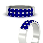 Load image into Gallery viewer, sparkle-two-line-1-ct-sapphire-wedding-band-in-white-gold-FD11382BGSABLANGLE3-1.00CT-NL-WG