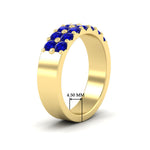 Load image into Gallery viewer, sparkle-two-line-1-ct-sapphire-wedding-band-in-yellow-gold-FD11382BGSABLANGLE2-1.00CT-NL-YG-HW