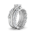 Load image into Gallery viewer, split-vintage-single-diamond-ring-with-bands-in-FD10163-NL-WG