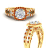 Load image into Gallery viewer, square-filigree-split-orange-sapphire-engagement-ring-in-yellow-gold-fdenr1109gsaorangle3-nl-yg.jpg