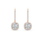 Load image into Gallery viewer, square-halo-2-ct-lever-back-earring-in-rose-gold-FDEAR-11235CU-2.00CT-NL-RG.jpg