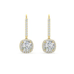 Load image into Gallery viewer, square-halo-2-ct-lever-back-earring-in-yellow-gold-FDEAR-11235CU-2.00CT-NL-YG.jpg
