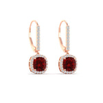 Load image into Gallery viewer, square-halo-2-ct-lever-back-ruby-earring-in-rose-gold-FDEAR-11235CUGRUDR-2.00CT-NL-RG.jpg