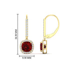 Load image into Gallery viewer, square-halo-2-ct-lever-back-ruby-earring-in-yellow-gold-FDEAR-11235CUGRUDR-2.00CT-NL-YG.jpg