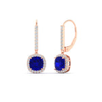 Load image into Gallery viewer, square-halo-2-ct-lever-back-sapphire-earring-in-rose-gold-FDEAR-11235CUGSABL-2.00CT-NL-RG.jpg