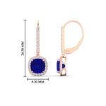 Load image into Gallery viewer, square-halo-2-ct-lever-back-sapphire-earring-in-rose-gold-FDEAR-11235CUGSABL-2.00CT-NL-RG.jpg